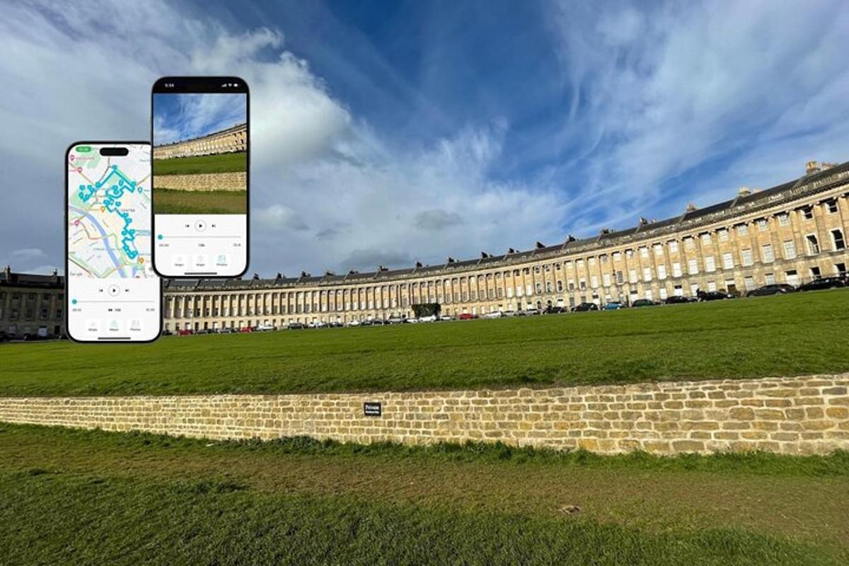 mobilní telefon před velkou budovou