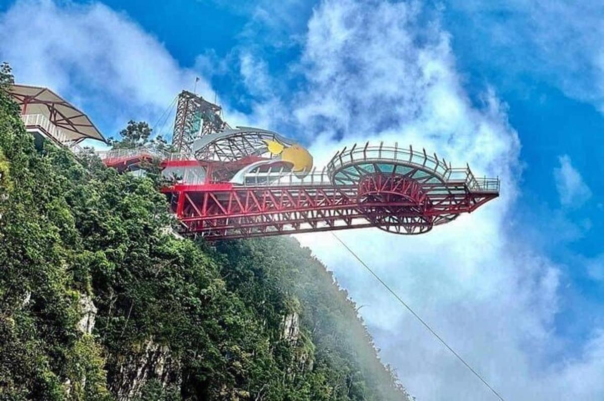 a roller coaster on the side of a mountain