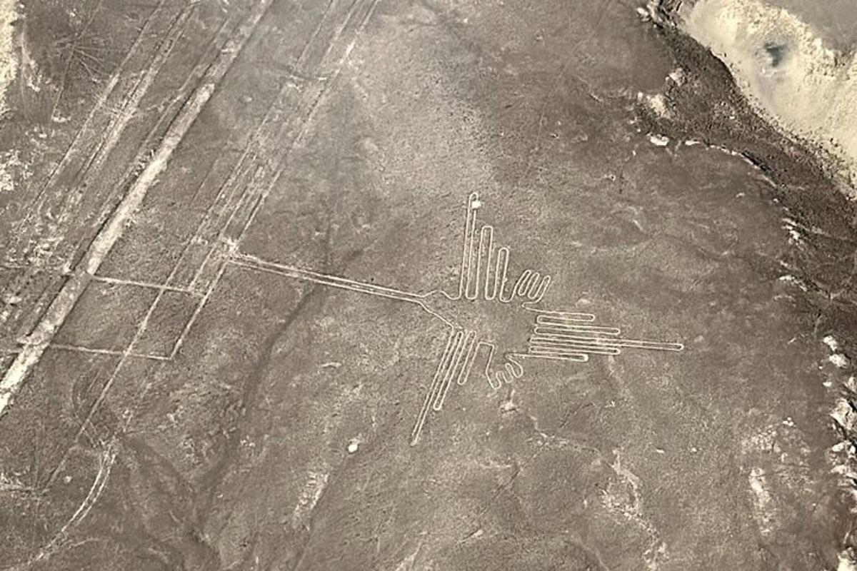a drawing of a fork on the ground