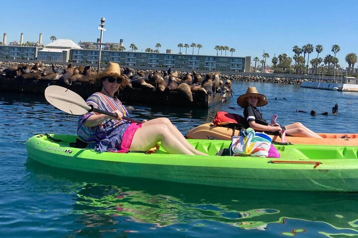due persone su una barca verde in acqua
