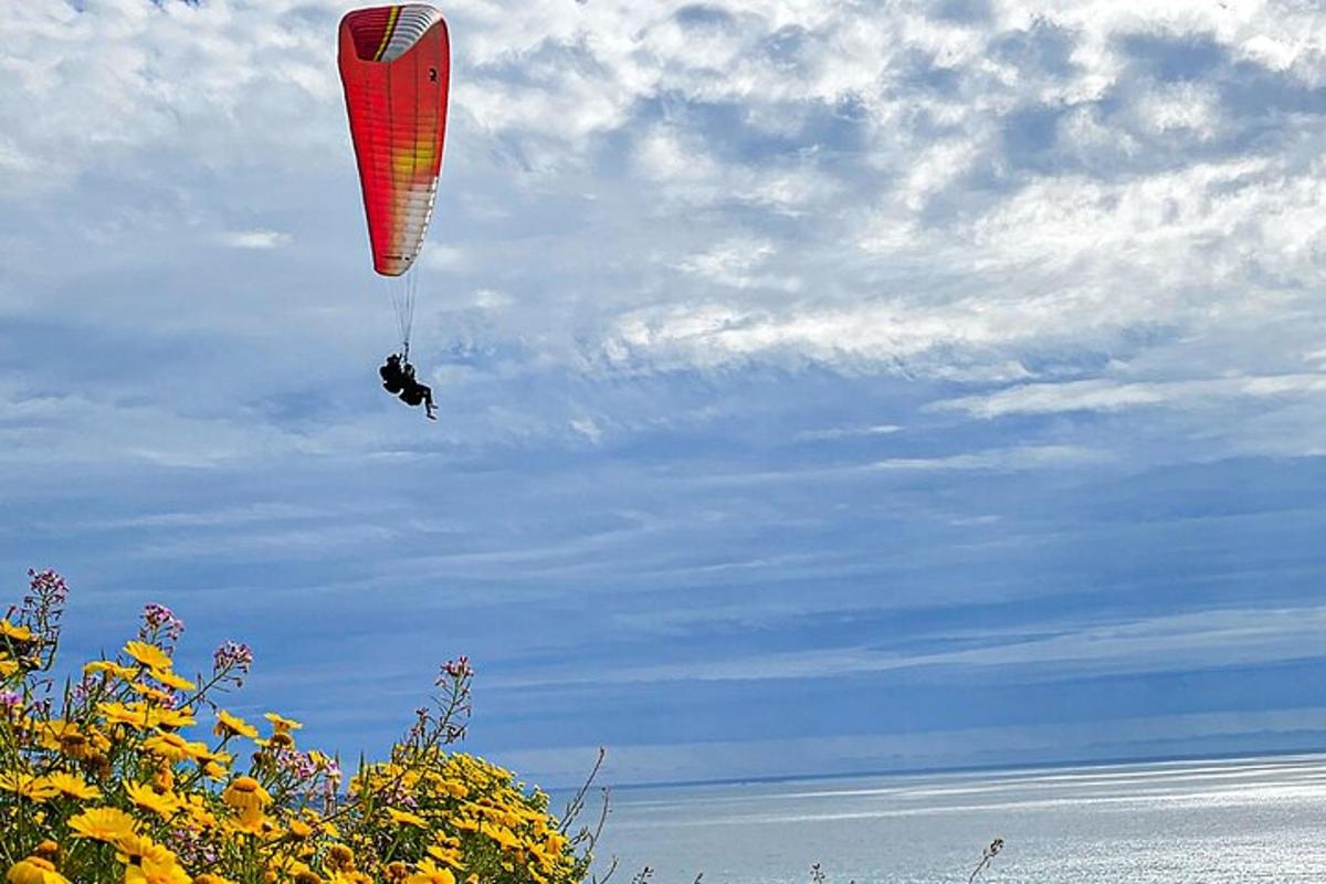 a person flying a kite in the sky