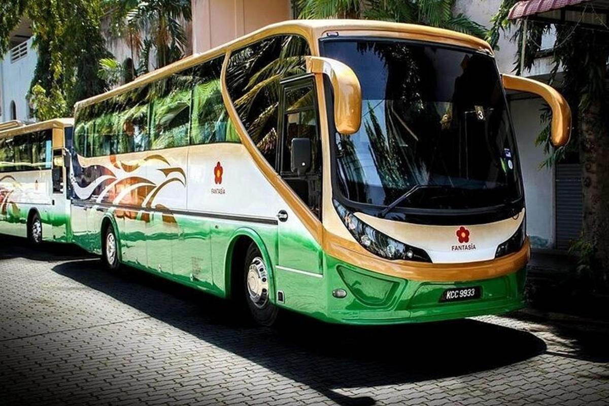 dos autobusos aparcats un al costat de l'altre en un carrer