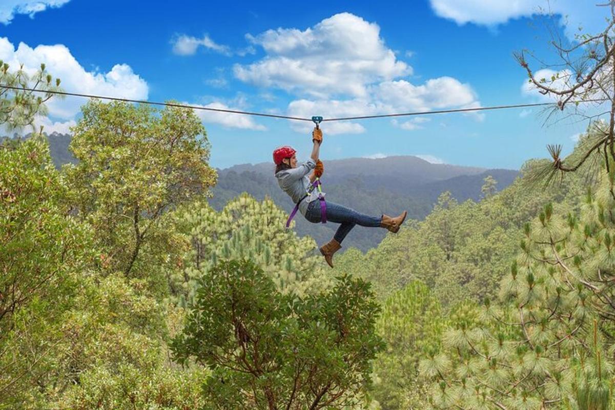 oseba visi na ziplineu