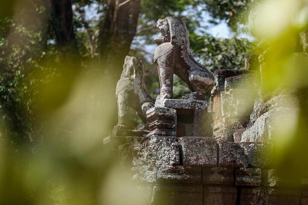 en statue av to løver som sitter på toppen av en fontene