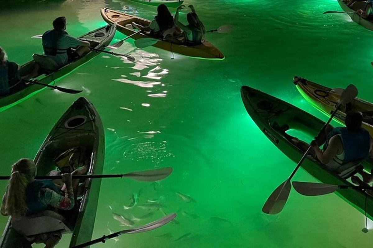 un gruppo di persone in kayak in acqua
