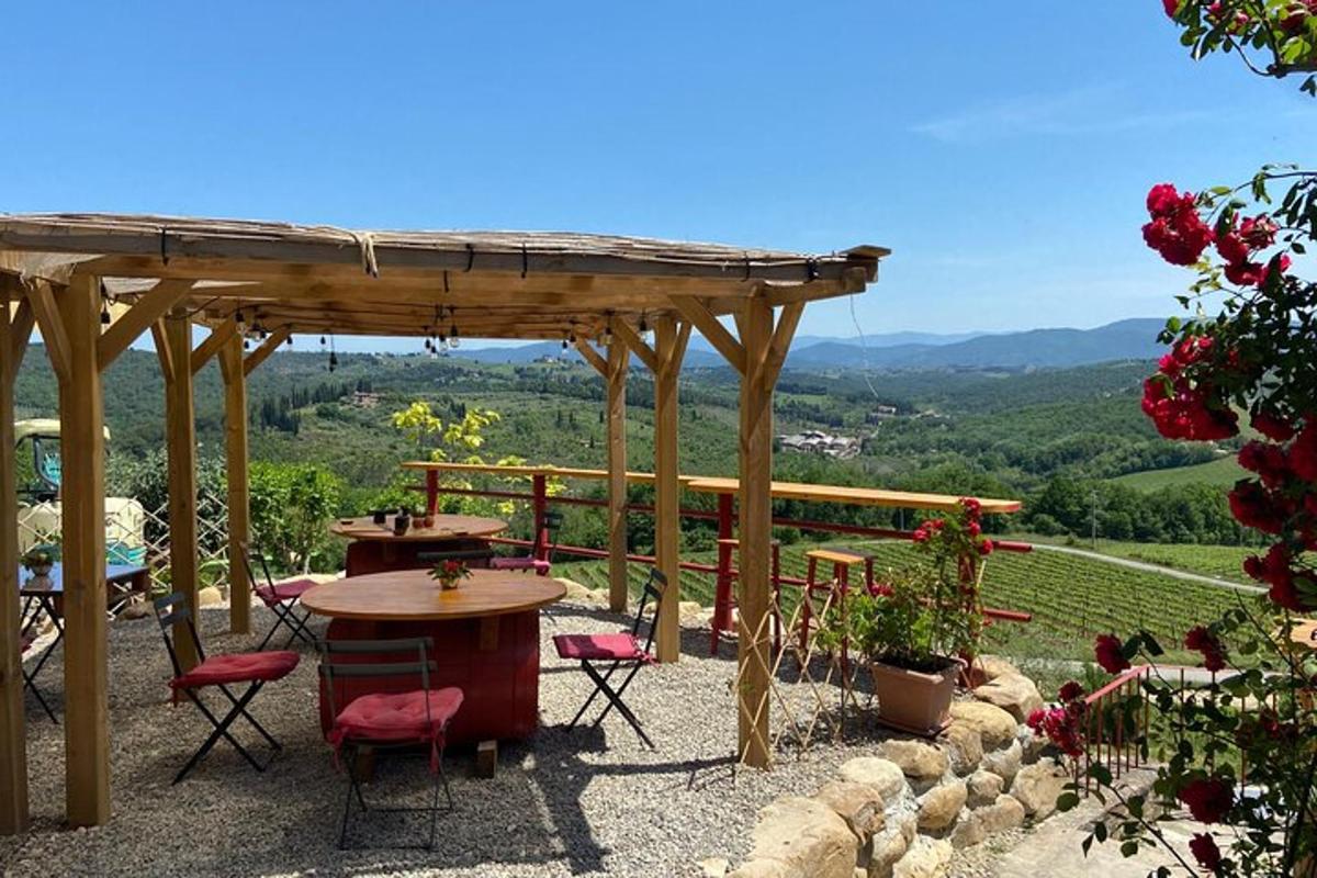 un pati amb taula i cadires i una pèrgola