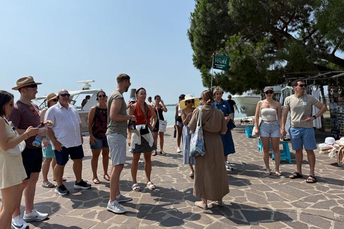 a group of people standing around in a crowd