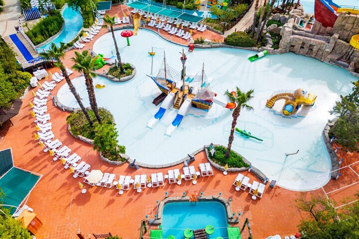 a large water park with a theme park