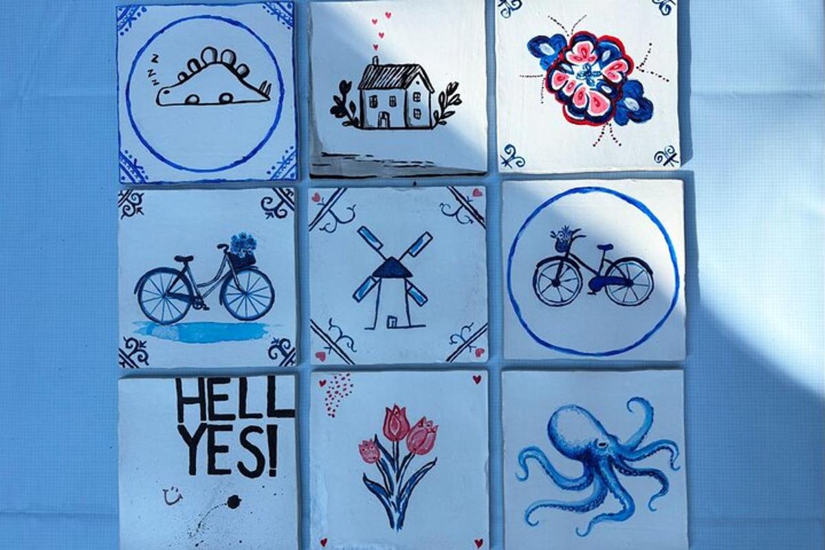 un collage di immagini di disegni diversi su un muro