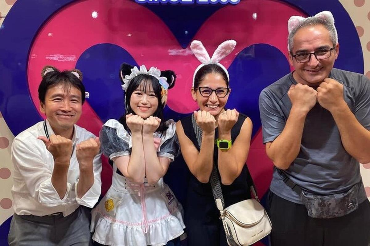 a group of three people dressed up in bunny costumes