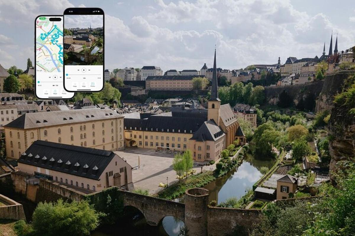 en iPhone som tar bilde av en by