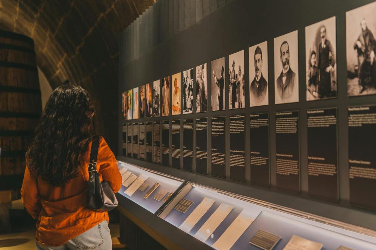 seorang wanita melihat paparan di muzium
