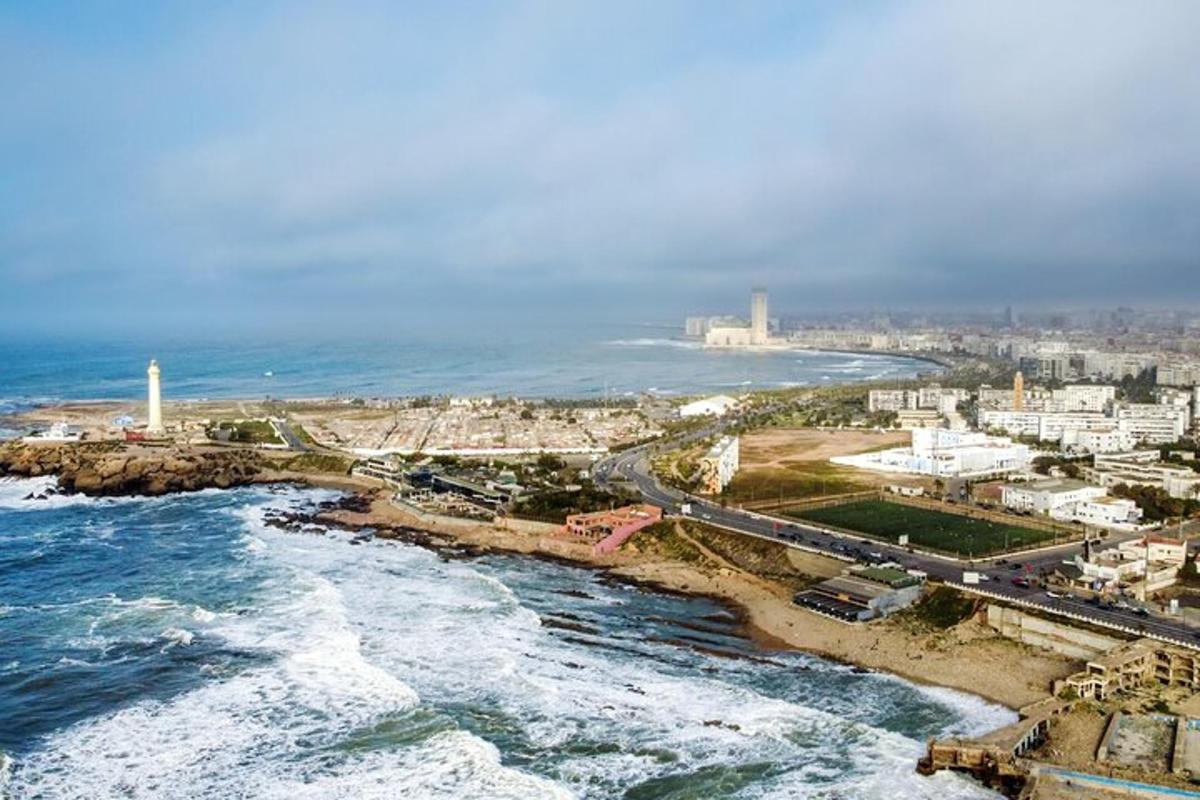 an aerial view of the beach and the ocean