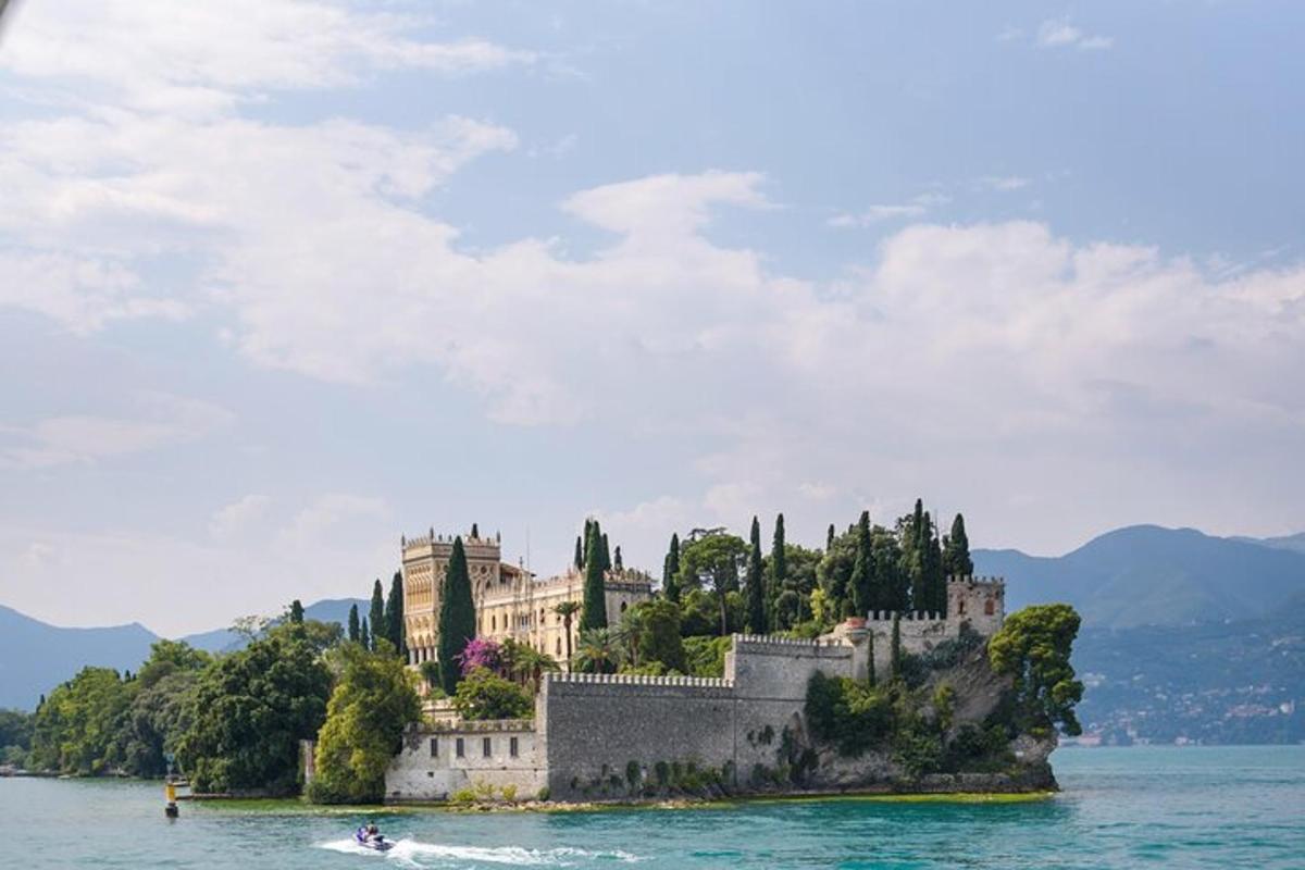 a castle on an island in the water