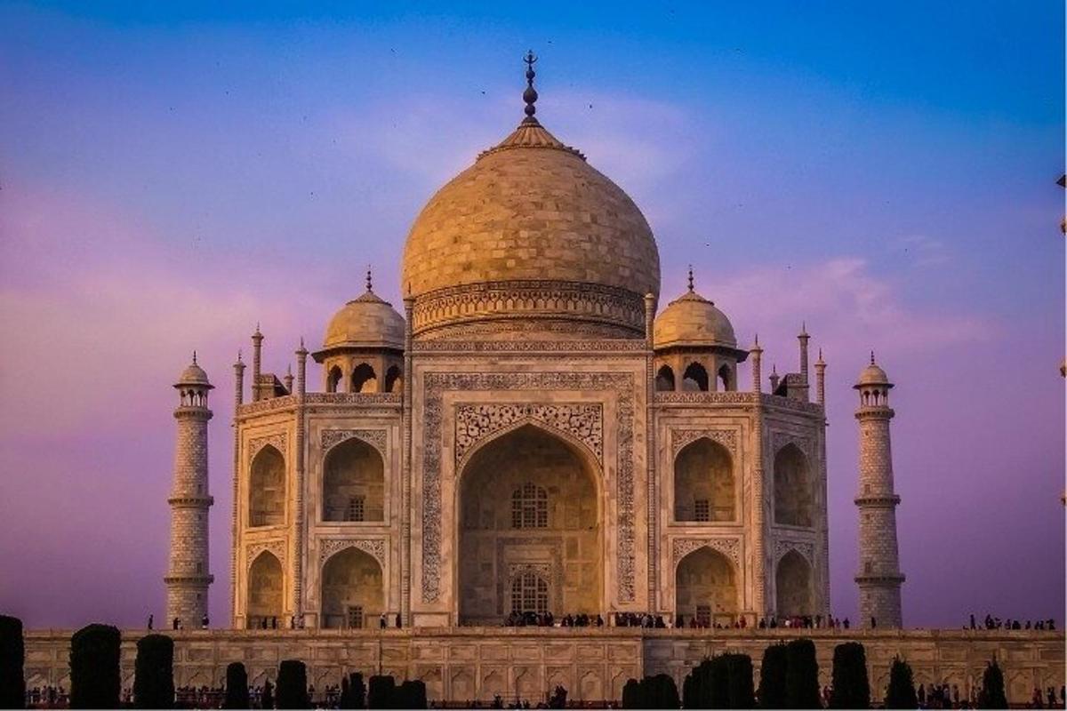 a large building with domes on top of it