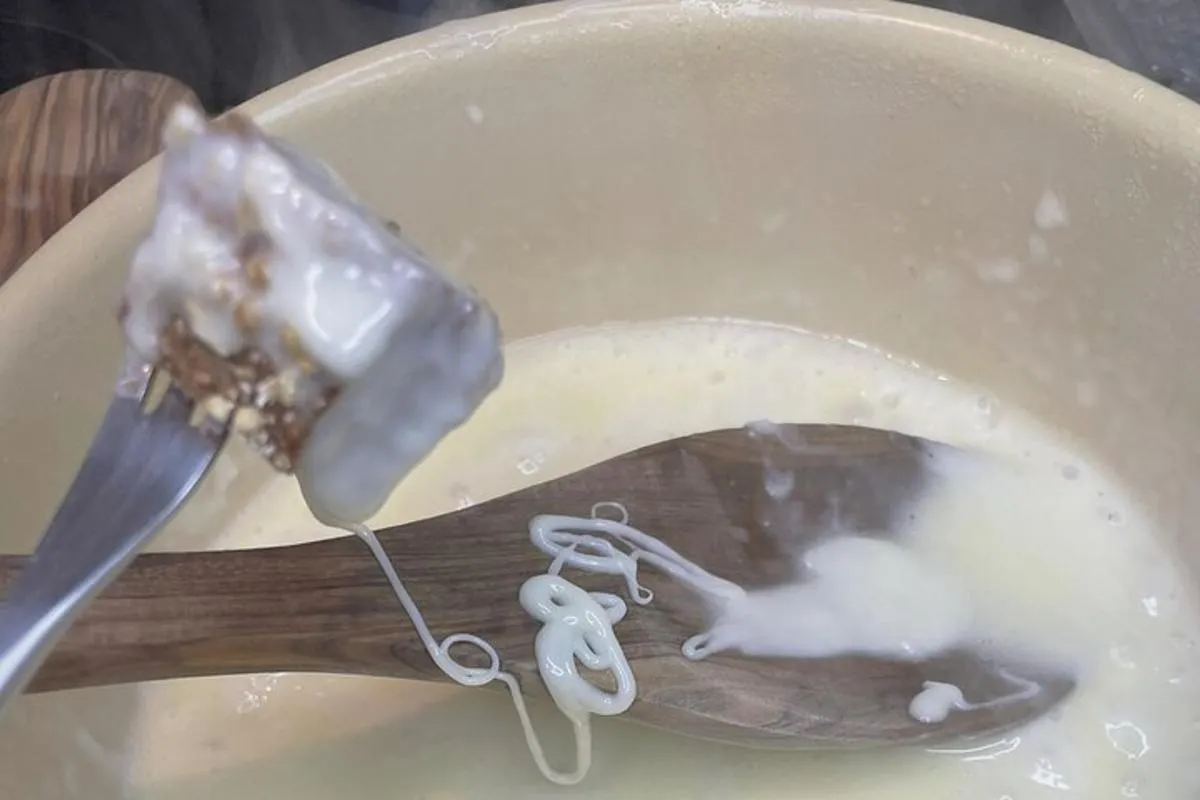 Dîner traditionnel suisse: Fondue au fromage, entrées et dessert – photo 20