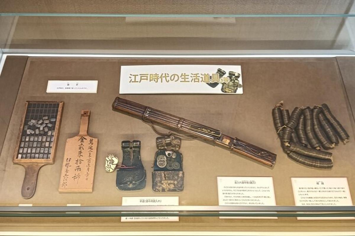 a display in a display case with a display