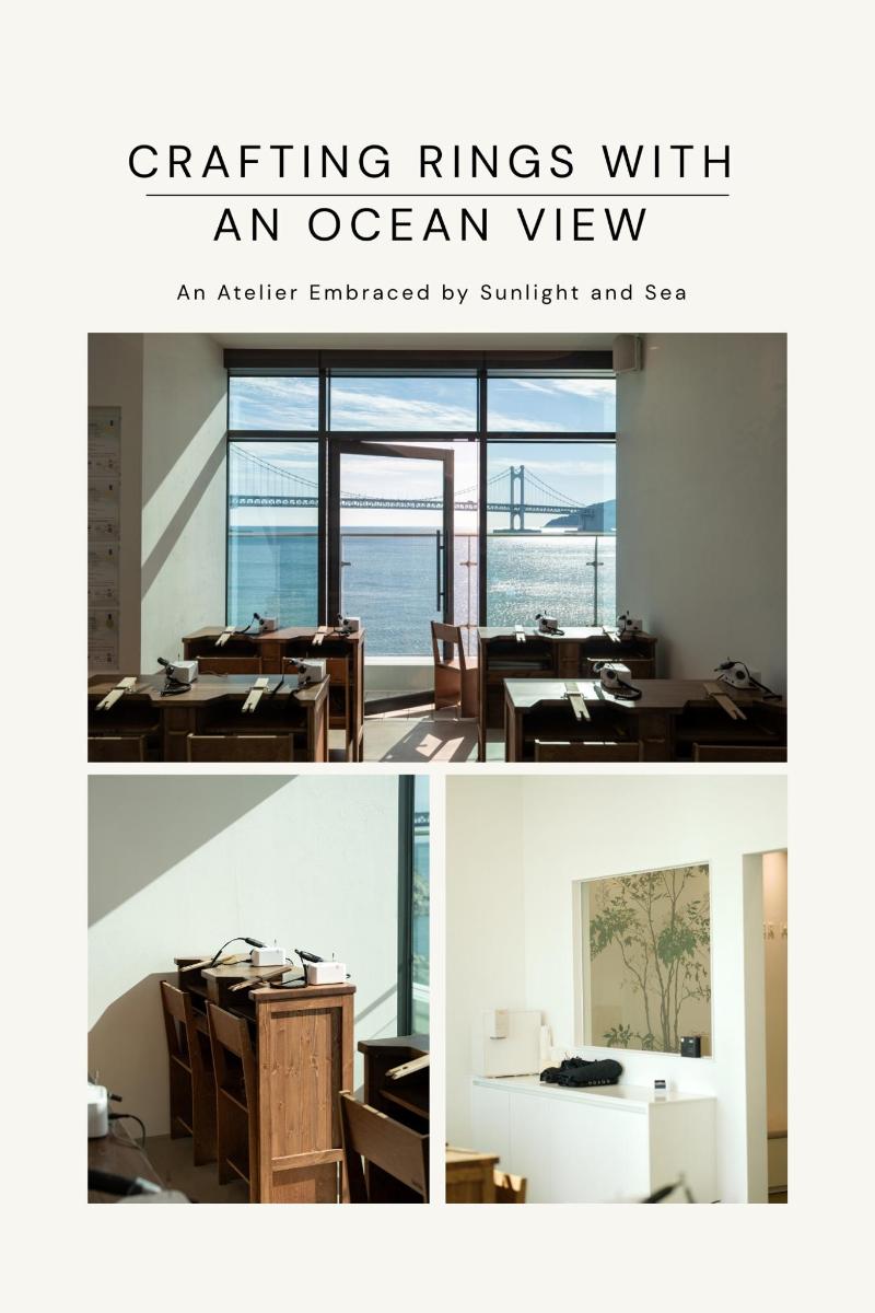 an interior influenced by summerland and sea crafting rings with an ocean view