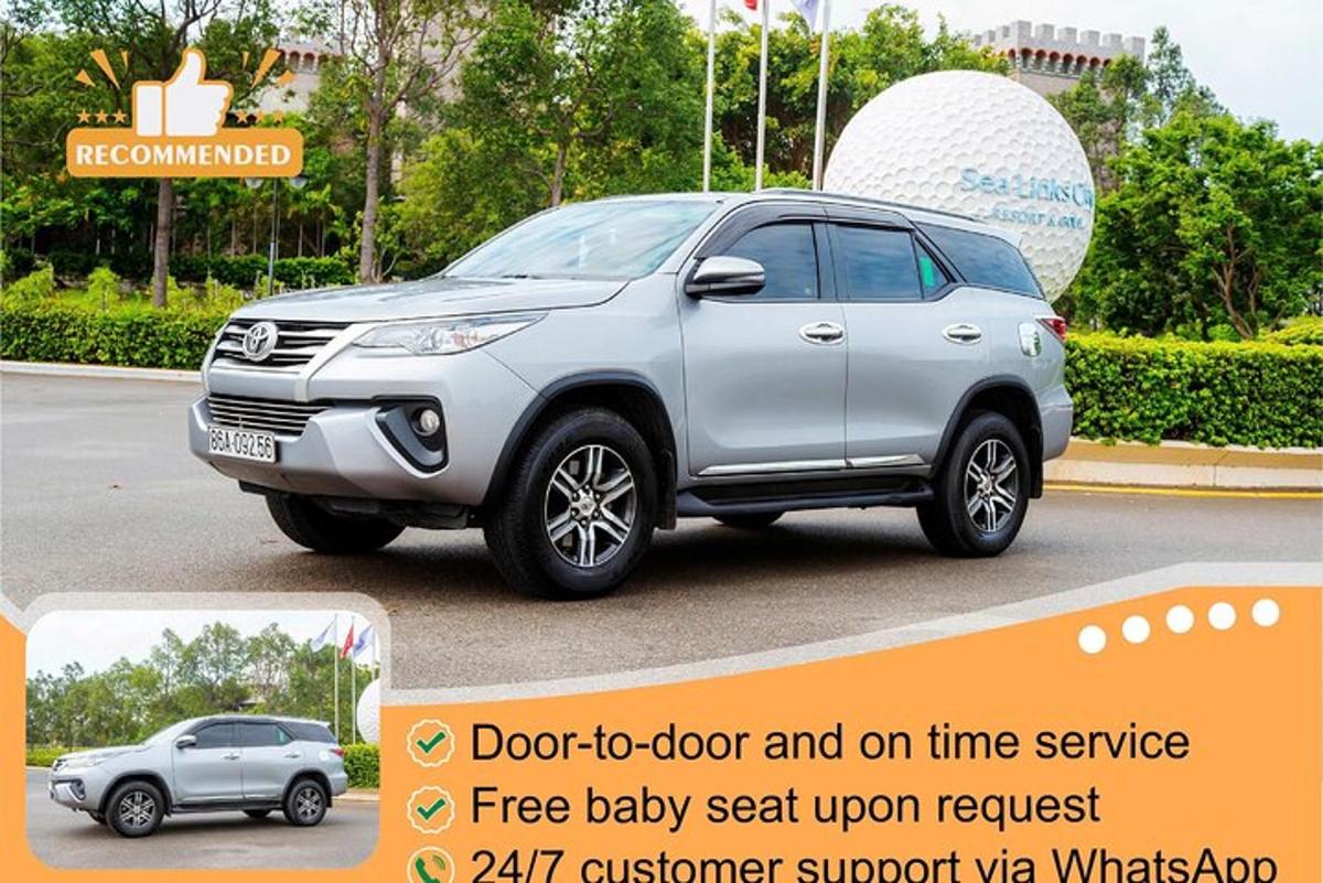 a silver toyota fortuner parked in a parking lot