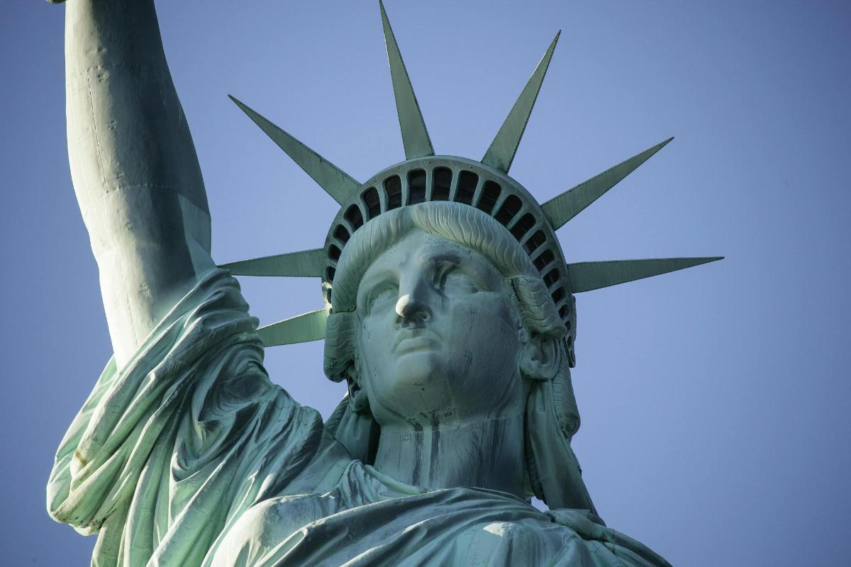 a close up of the statue of liberty