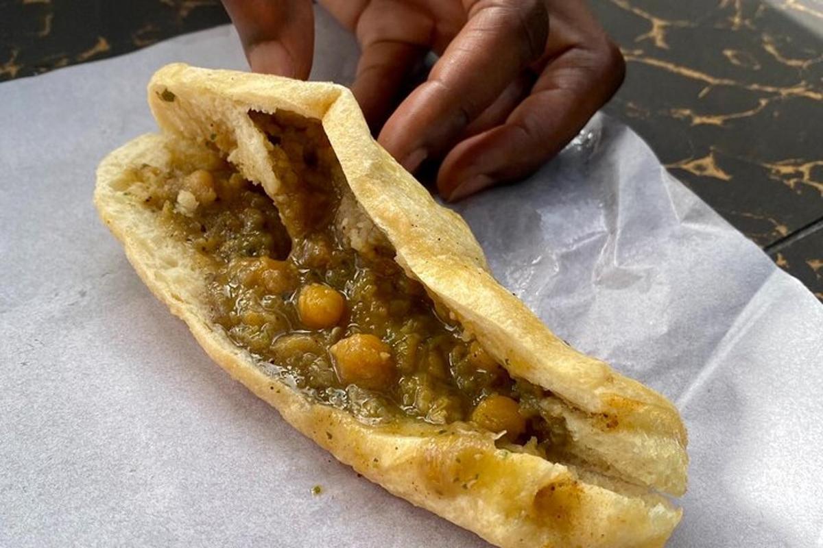 a piece of food sitting on a piece of paper