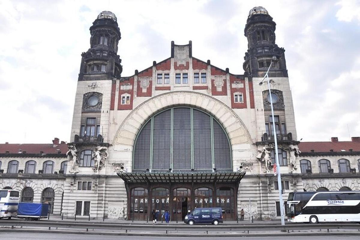 a large building with two towers on top of it