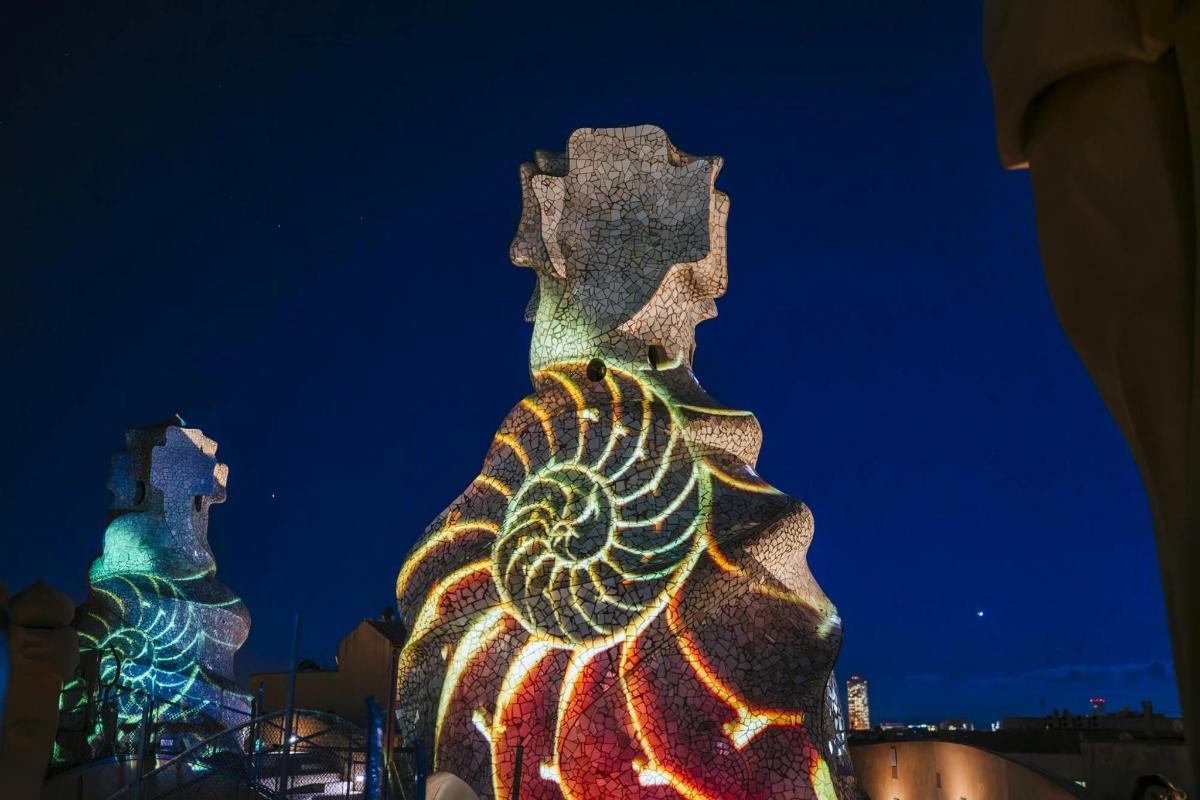 a close up of a sculpture at night