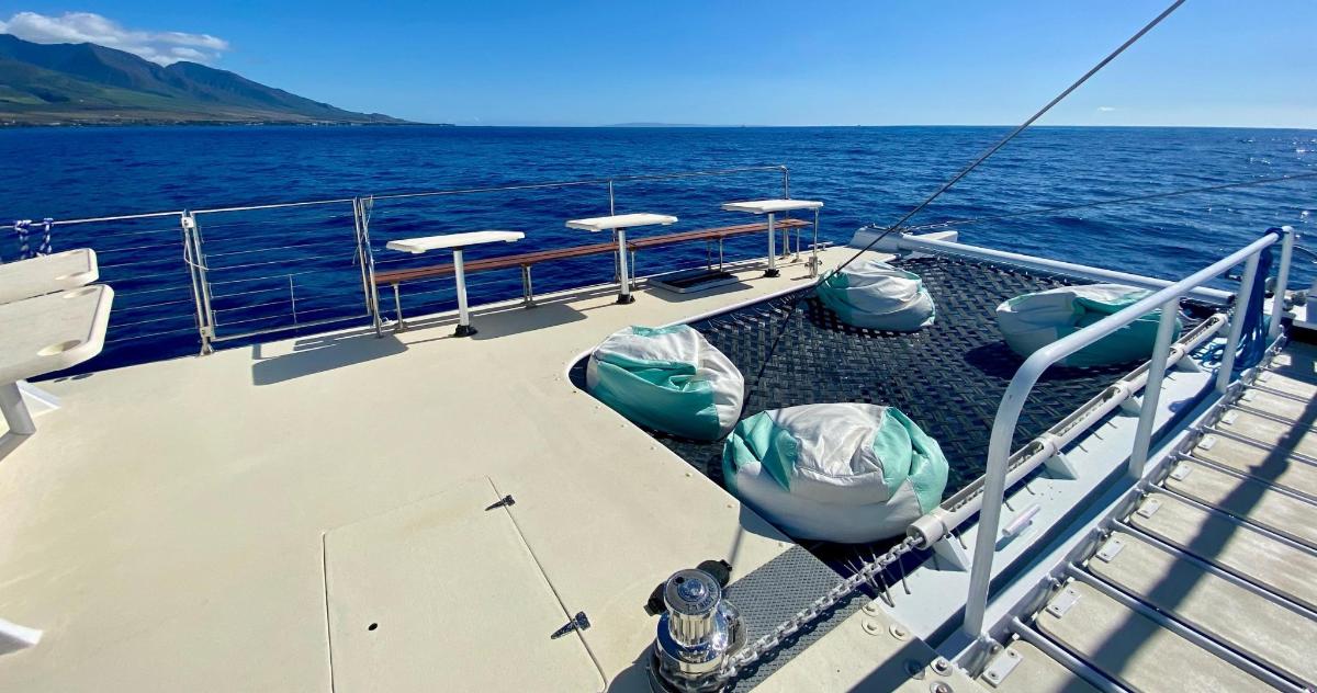 a deck of a boat in the water