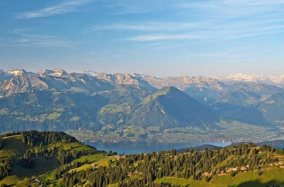 a view of a mountain range with a body of water