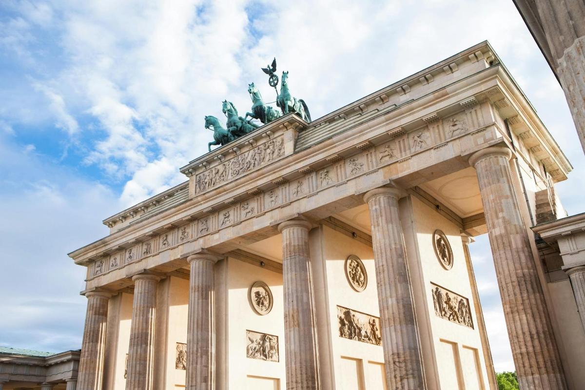 a building with a statue on top of it