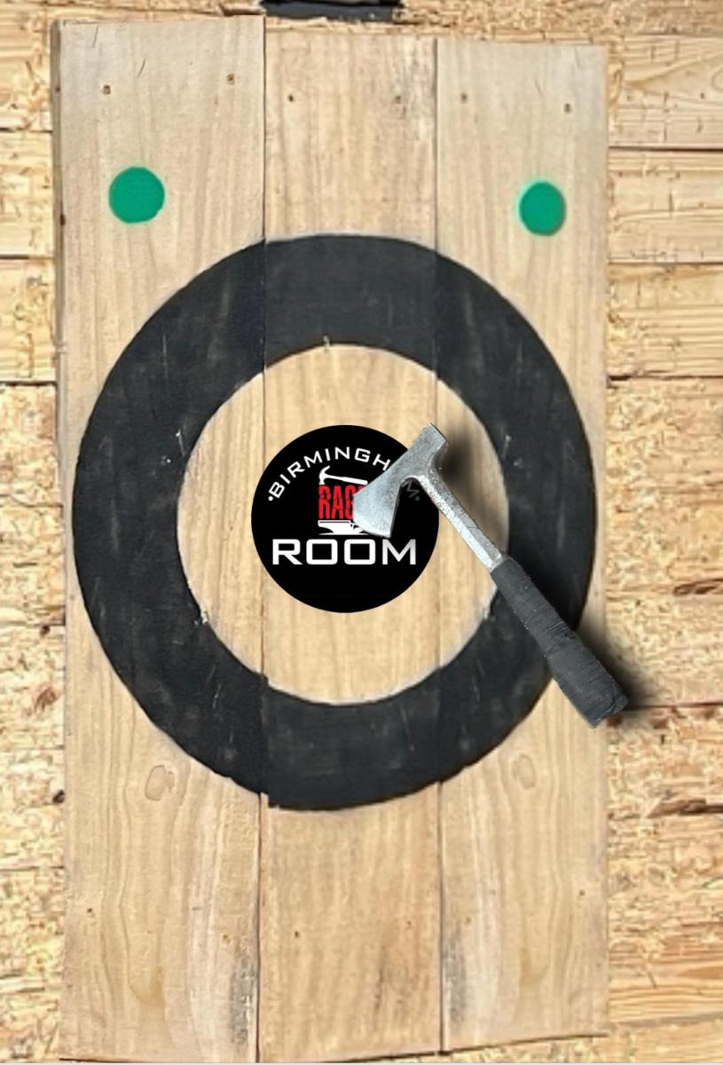 a target on a wooden wall with a dartboard