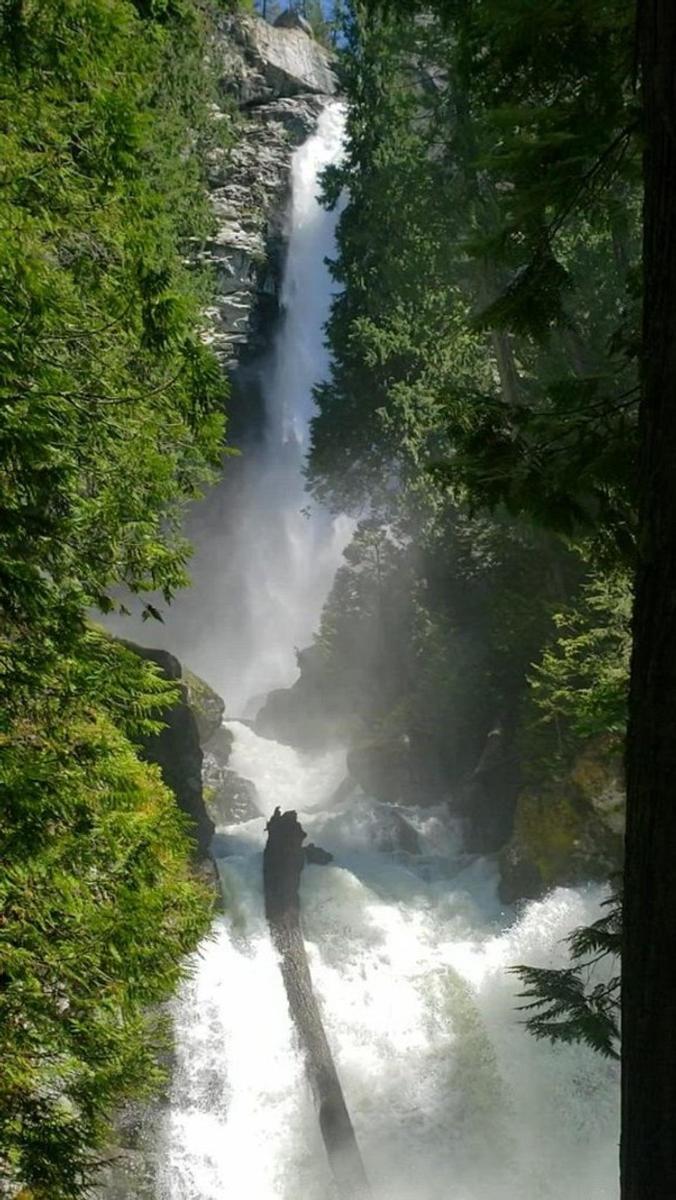 a river with a waterfall in the middle