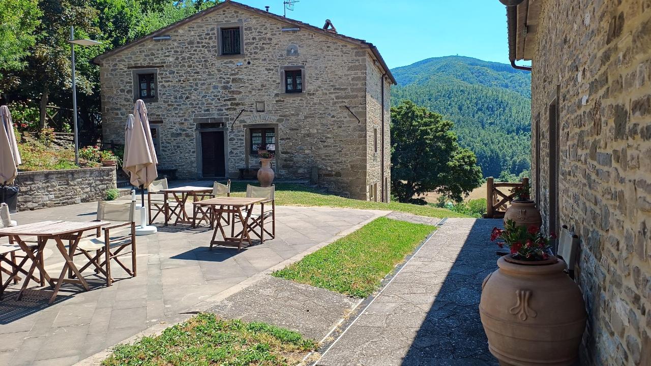Vista generica sulle montagne o vista sulle montagne dall'interno dell'hotel