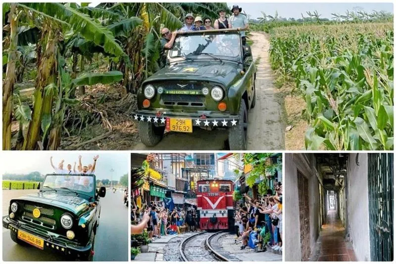 Featured tour with 68 reviews: Hanoi Jeep Tour: Red River Countryside+ Backstreet+ Train-street